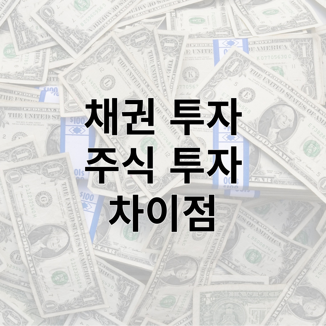 채권 투자 와 주식 투자 의 차이