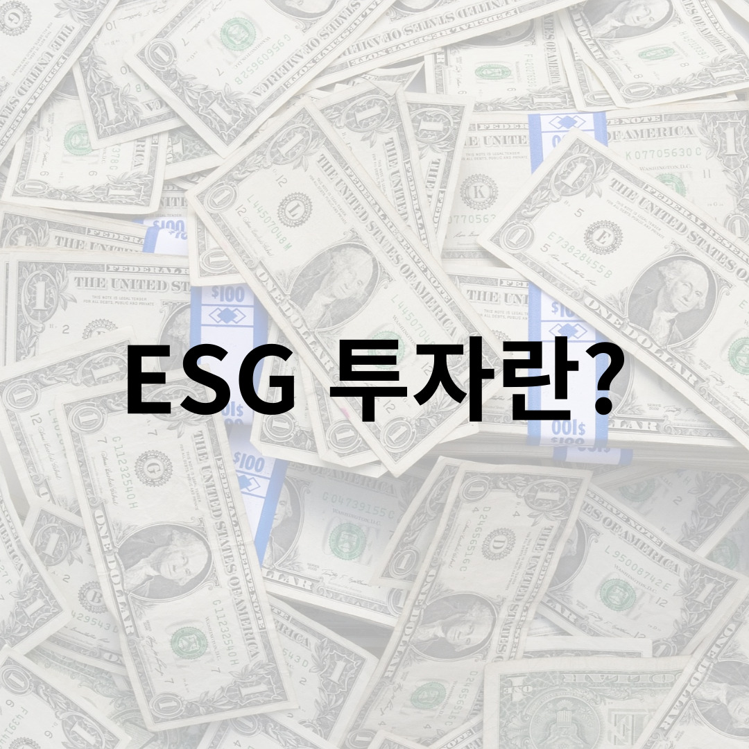 ESG 투자 란?