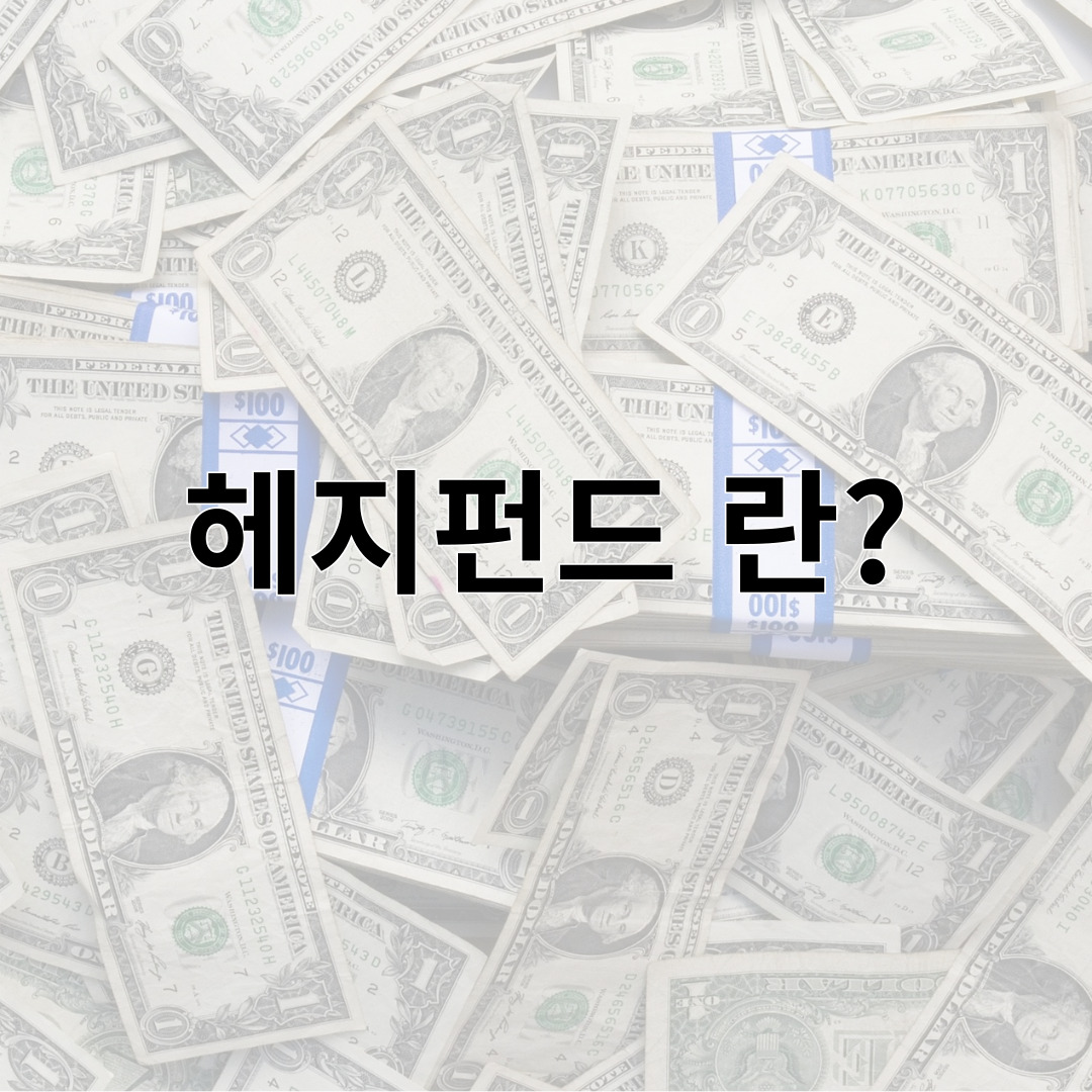 헤지펀드 란?