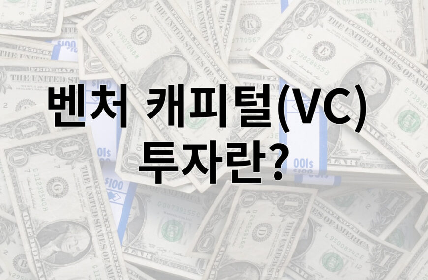 벤처 캐피털(VC)  투자란?