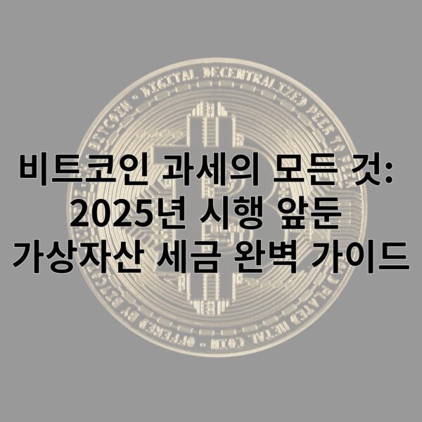 비트코인 과세의 모든 것: 2025년 시행 앞둔 가상자산 세금 완벽 가이드